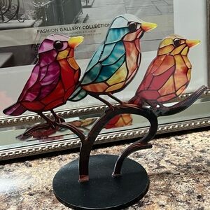 Stain acrylic bird on Branch.